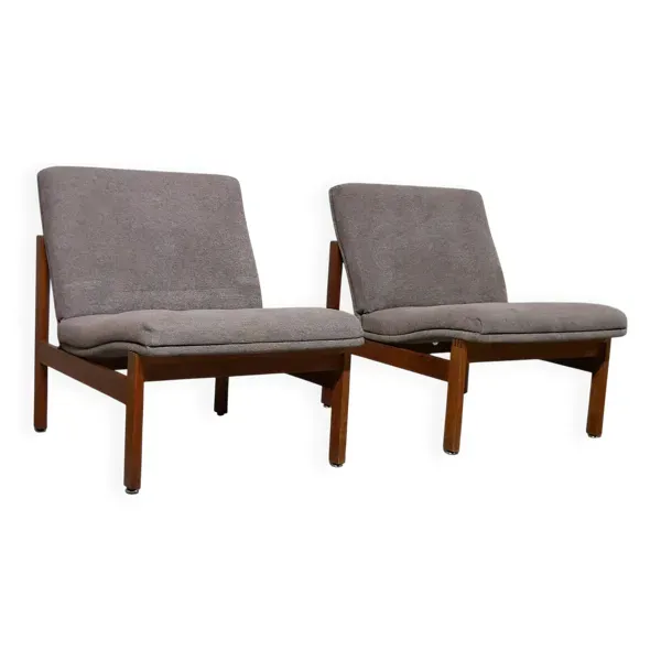 Paire fauteuils teck par france & son - vintage 1960
