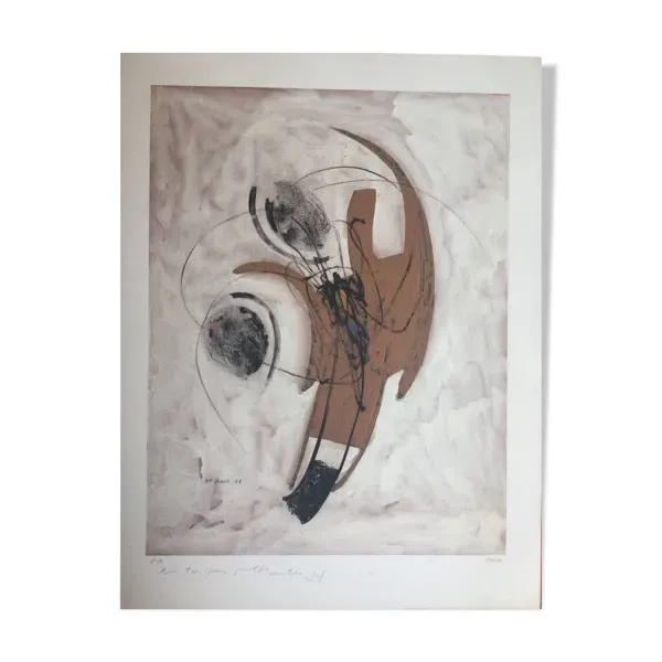 Lithographie de Josef BANC, composition 1957