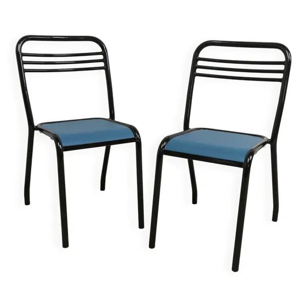 Paire de chaises de Jean Pauchard Tolix 1960 restaurées