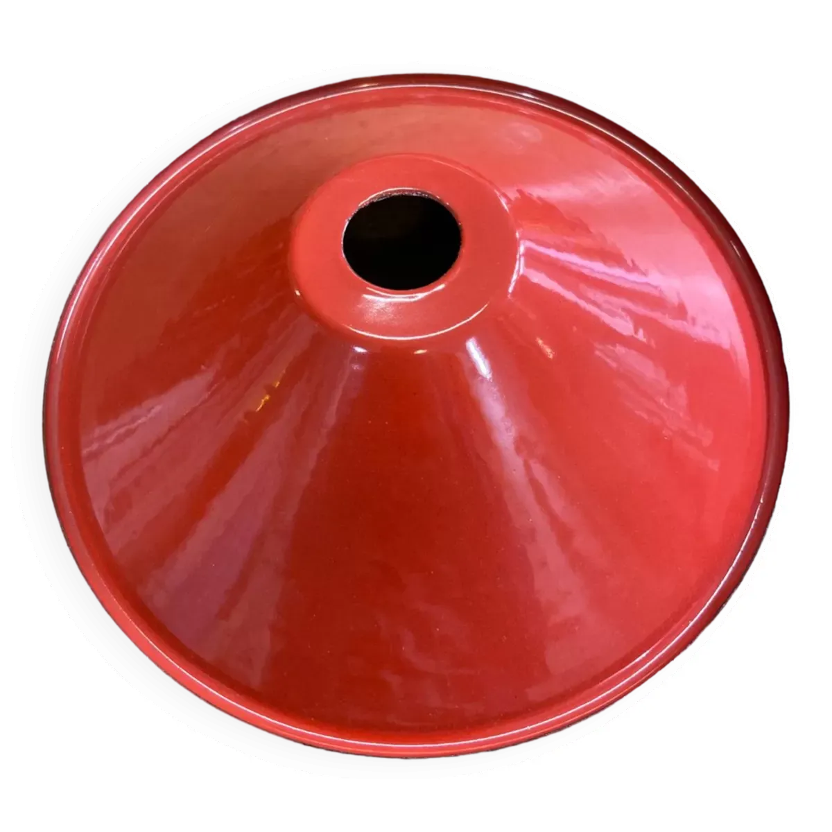 Suspension en tôle émaillée rouge