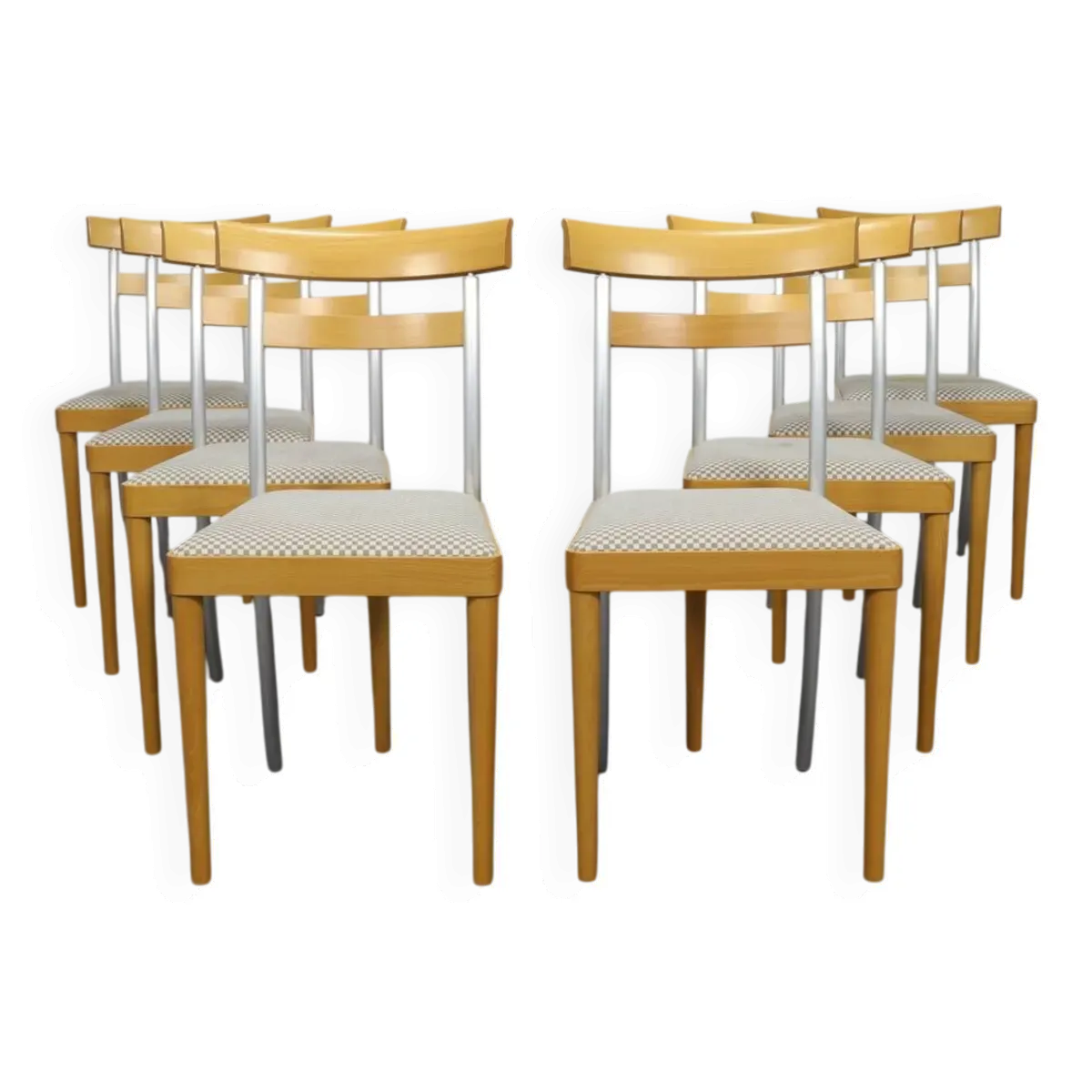 8 chaises de salle à manger postmodernes par Arco, années 1990