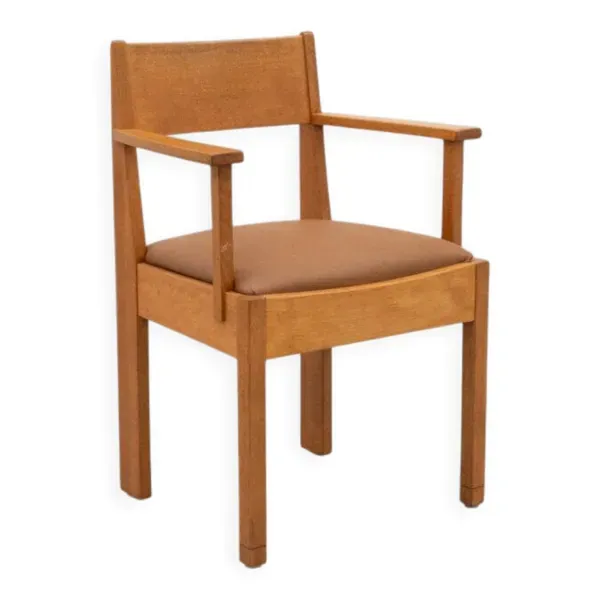 Fauteuil Art Déco hollandais en cuir