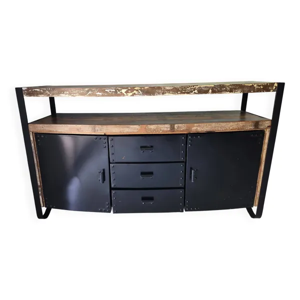 Buffet en bois de récupération laqué Multicolore INDUSTRIAL