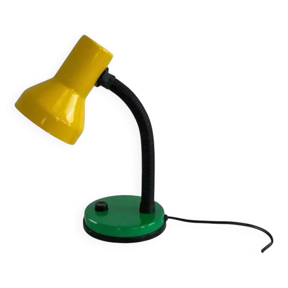 Lampe de bureau industriel jaune et verte