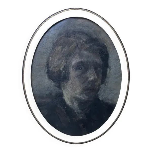 École romantique française, XIXe siècle Portrait d'homme, huile sur papier