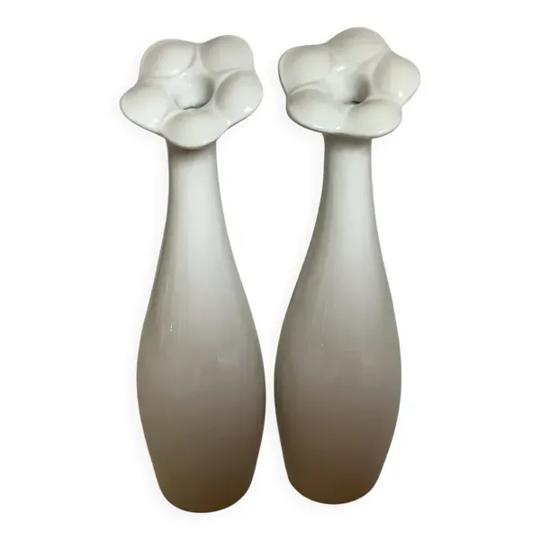Duo de vases soliflores en forme de quille