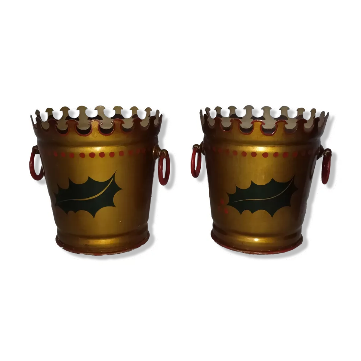 Paire de cache-pots métal Lancel Paris