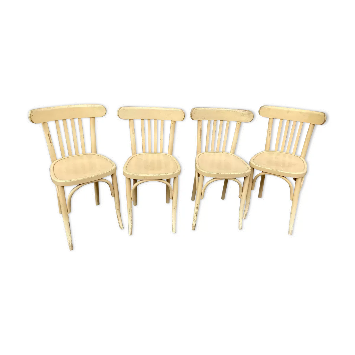4 chaises bistrot café vintage 1950