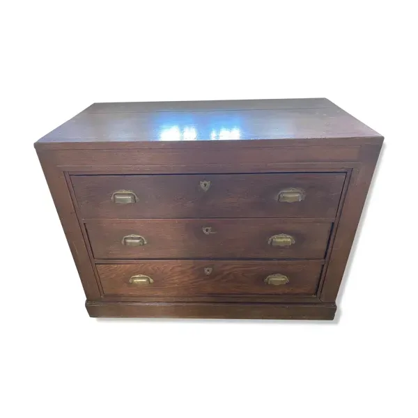 Meuble de métier, comptoir 3 tiroirs en chêne