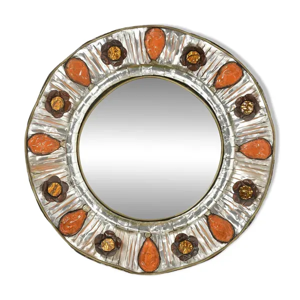 Miroir mural signé Fiterman des années 1970