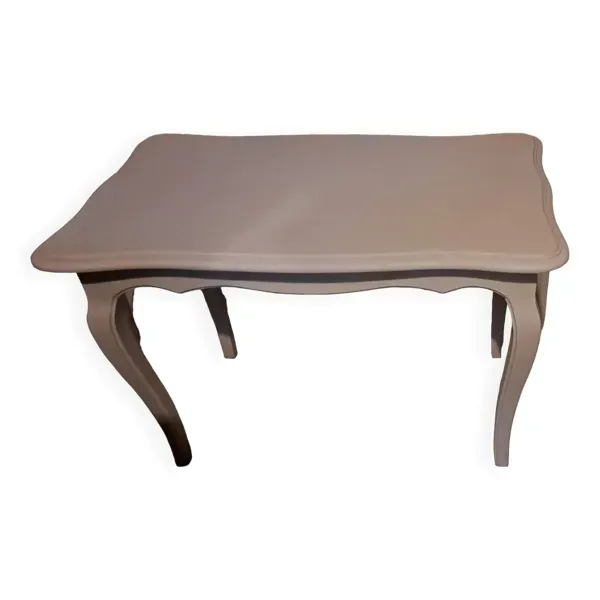 Table basse rectangulaire en bois massif peinte en gris 1960