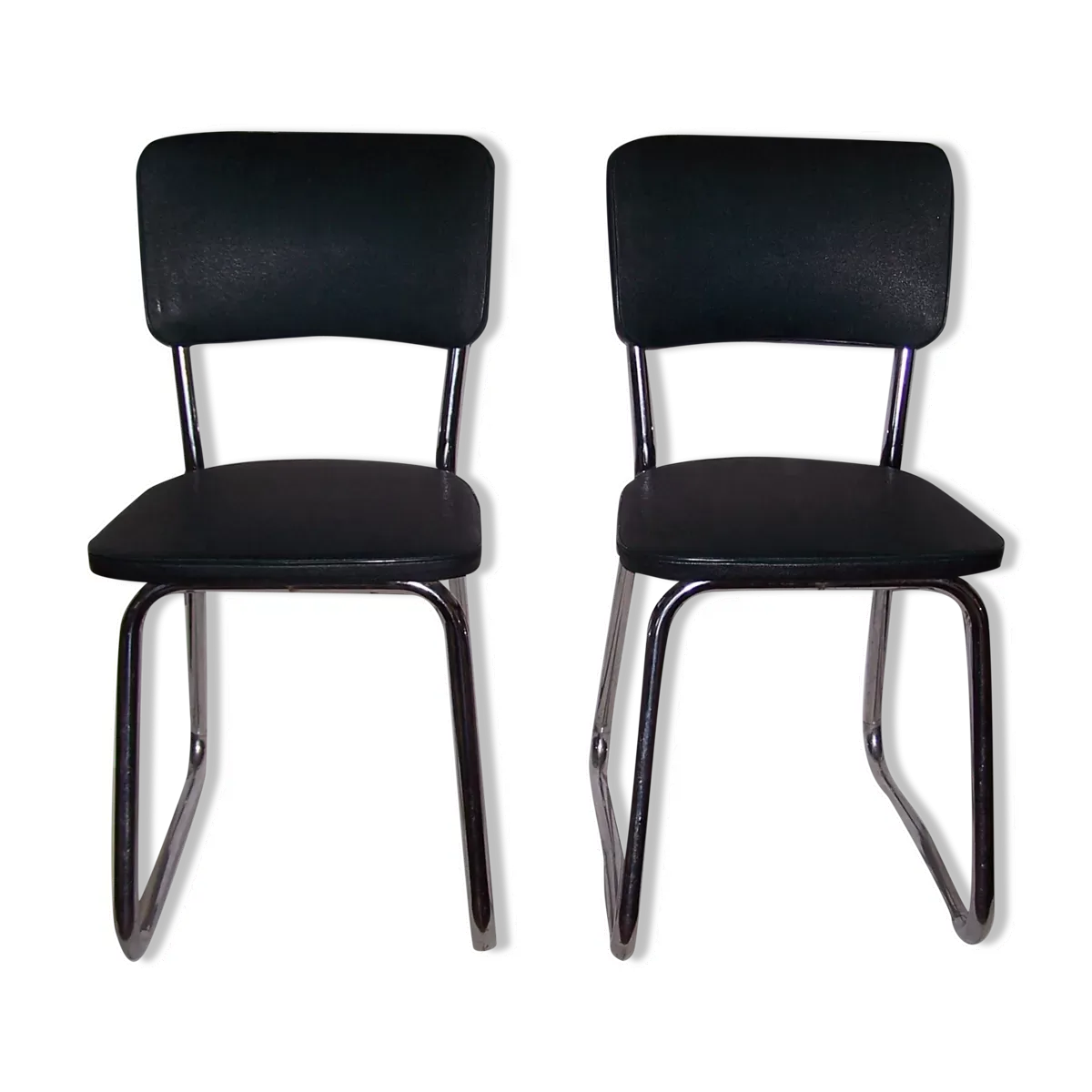 Paire de chaises industrielles bureaux années 50