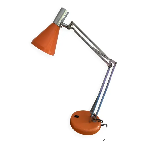 Lampe FASE vintage 70s orange architecte desk lamp space age design Très bon
