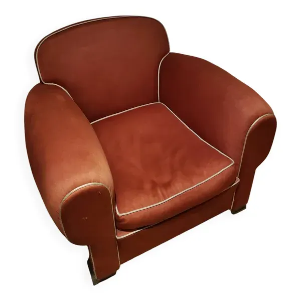 Fauteuil club satin rouge