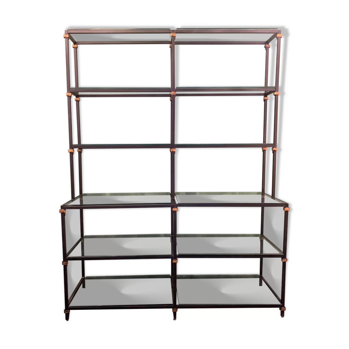 Étagère d’usine tube en fer noir années 1960’