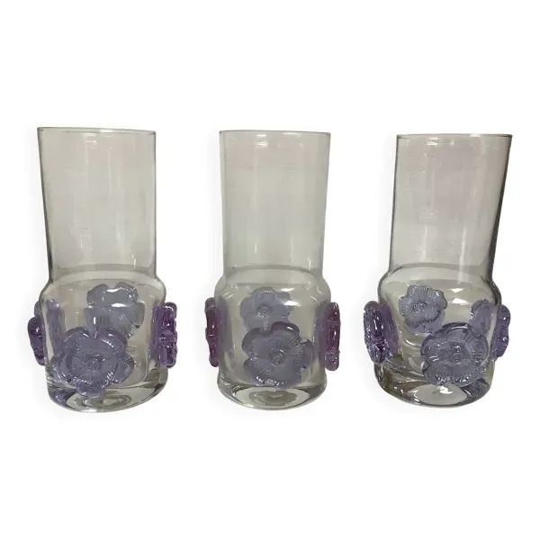 Trio de vases czech sklo union Crystal glass