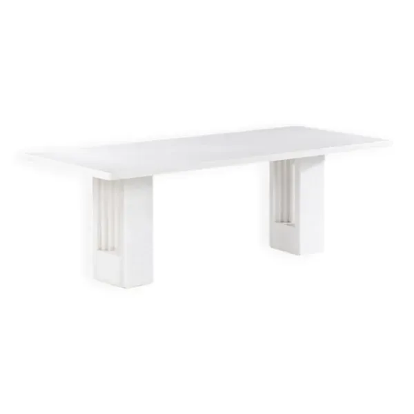Carlo Scarpa table de salle à manger modèle Delfi en marbre blanc