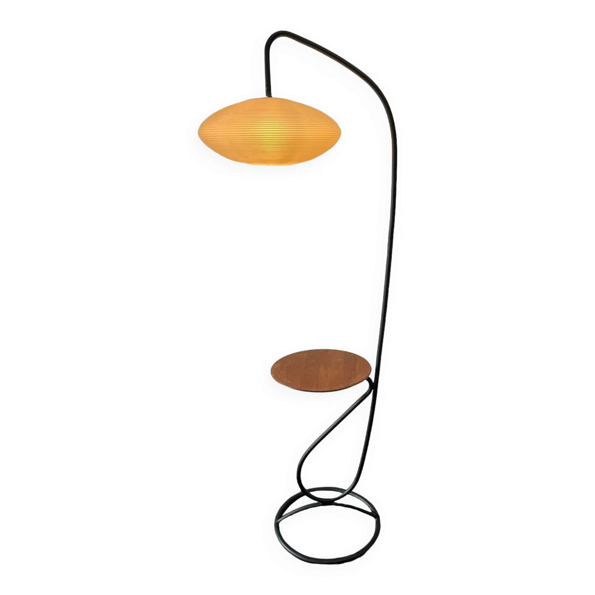 Lampadaire ( lampe & table ) en  acier tubulaire, ca 1960