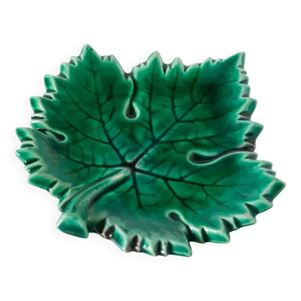 Vide-poche en céramique / barbotine Vert, modèle Feuille, Céramique de Clam