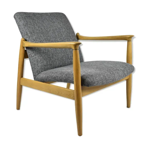 Fauteuil restauré GFM-64, designer E.Homa, années 1960, gris