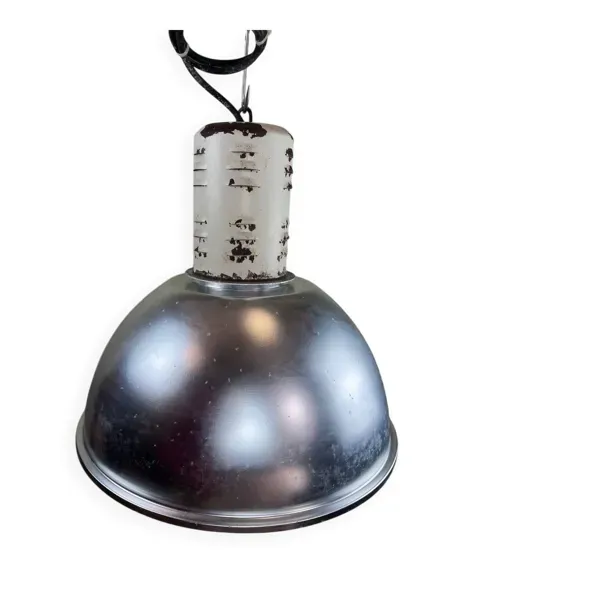 Rare suspension industrielle Osram HQL – grand réflecteur aluminium 53
