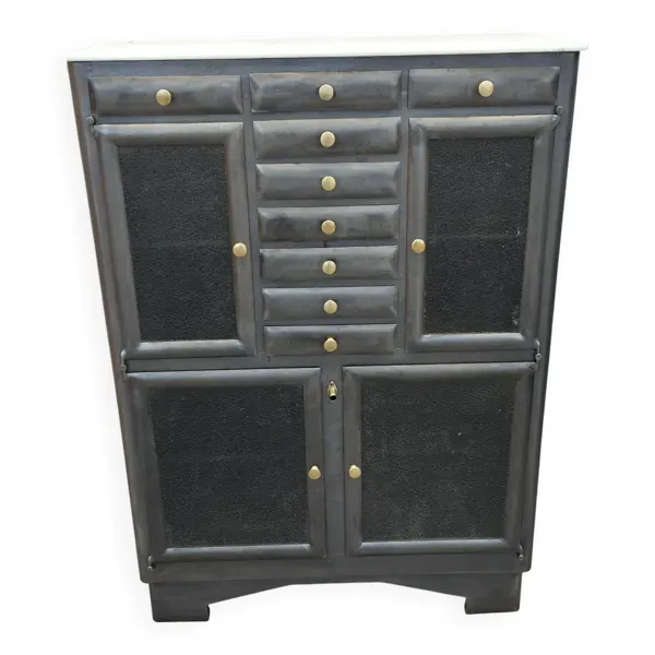 Ancien meuble de dentiste métal meuble de métier