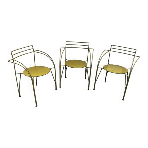 3 chaises « lune d'argent » par Pascal Mourgue pour Fermob, 1985