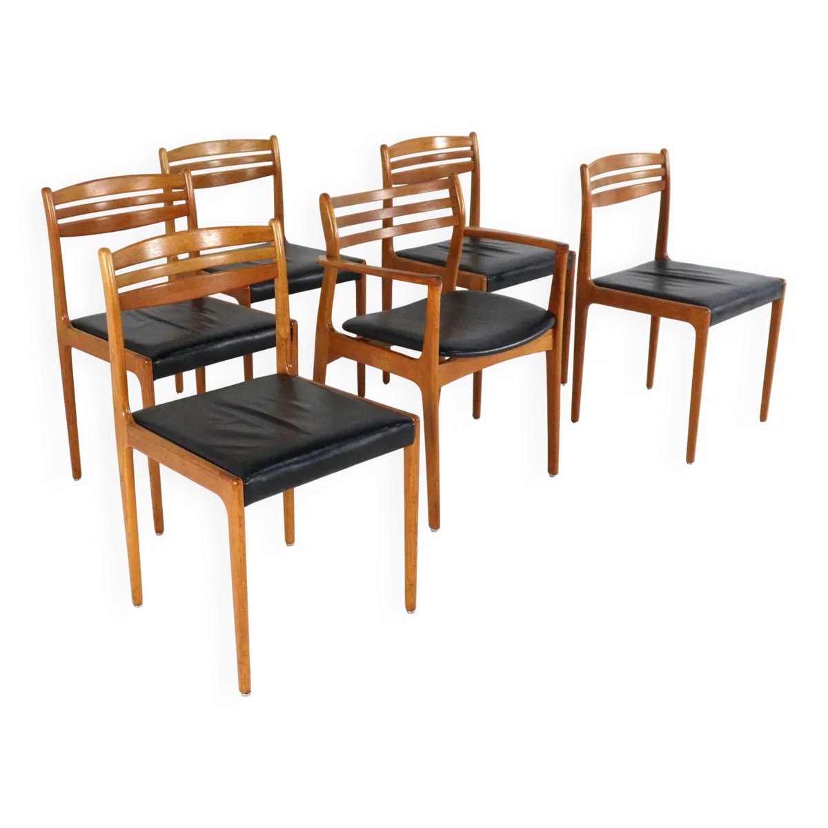 Ensemble de 5 + 1 chaises de salle à manger 'Give' design danois