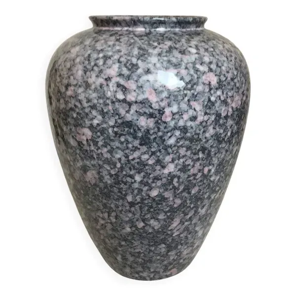 Grand vase céramique mouchetée année 80