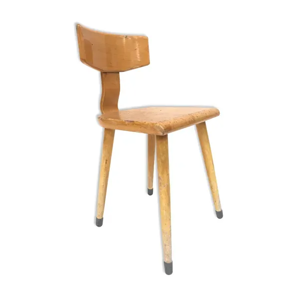 Chaise d'école en bois, Hollant 1960