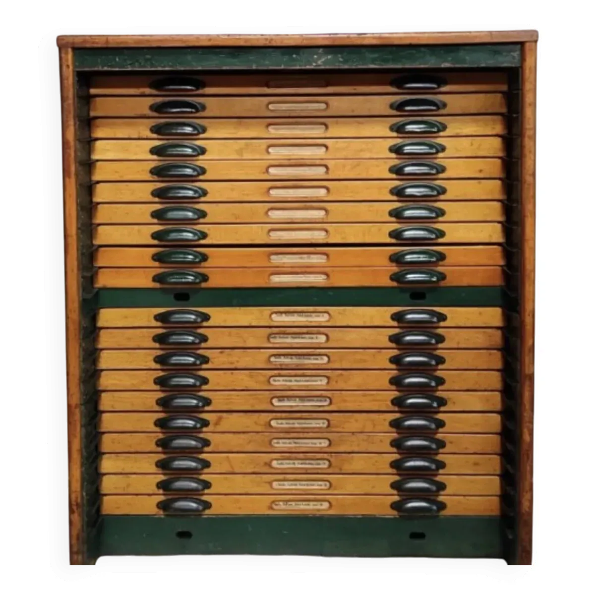 Meuble à caractères d'imprimerie vintage   Rangement industriel   Lettres en plomb originales