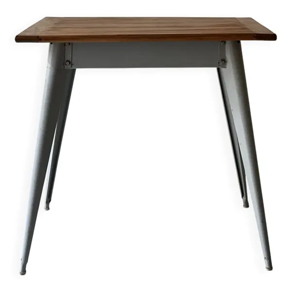 Table à manger / bureau dlg Tolix 55 en métal et bois, design 1950