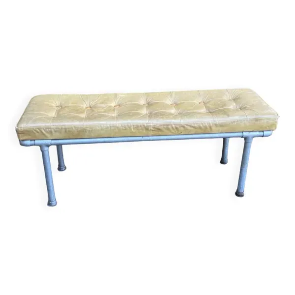 Banc cuir et métal individuel design