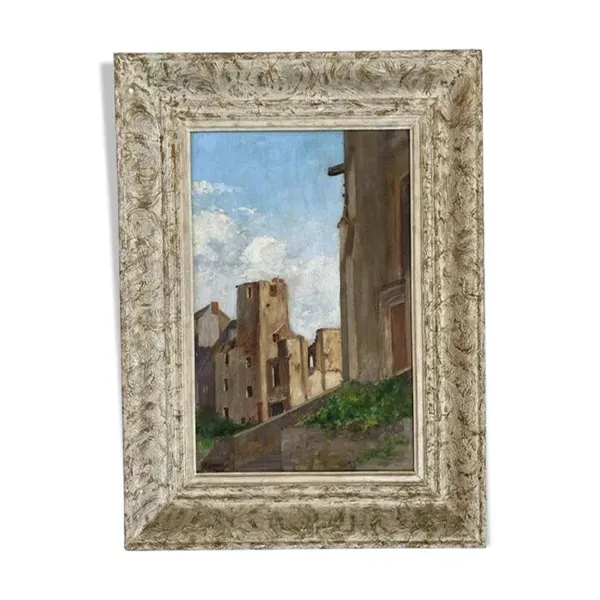 Tableau ancien, paysage signé Lemoine, daté 1951