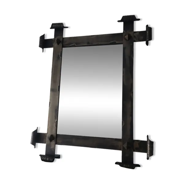 Miroir fer forgé brutaliste