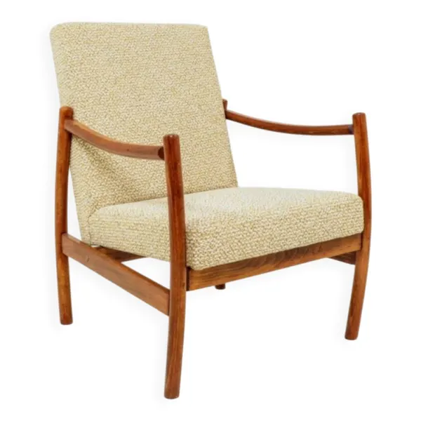 Fauteuil en bois cintré vert nébuleux