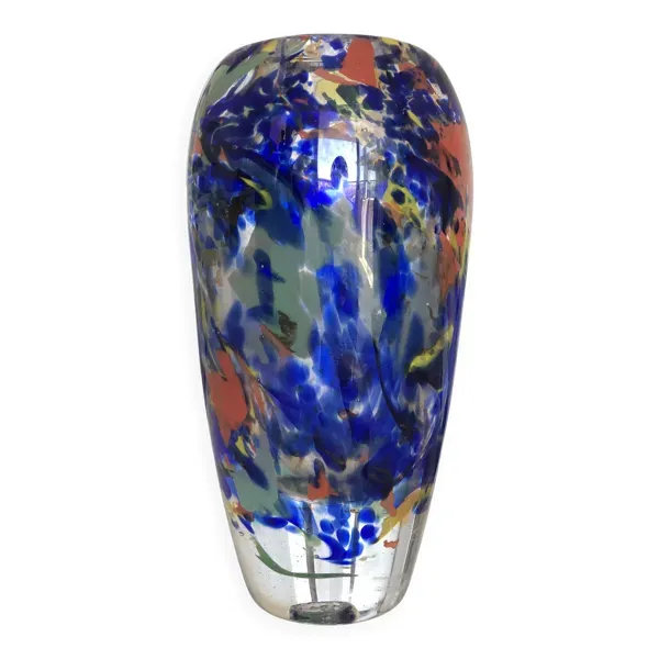 Vase en verre soufflé Verrerie de Biot – Pièce artisanale signée