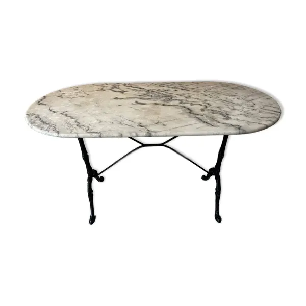 Table en marbre ovale vintage