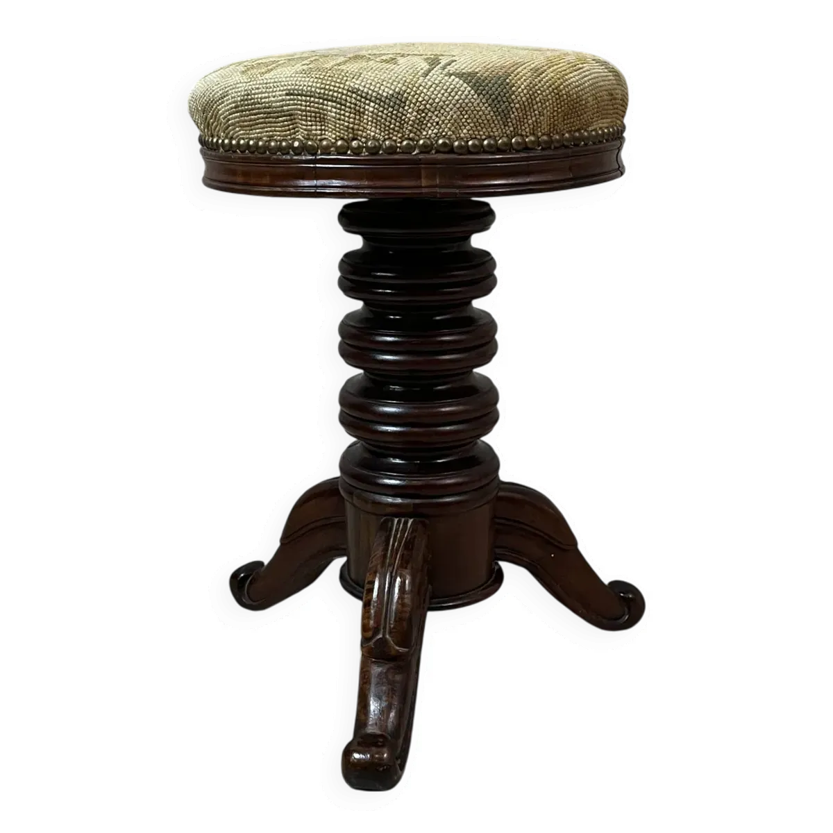 Tabouret de piano en noyer