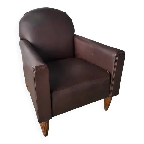 Authentique ancien fauteuil club inclinable Art Déco Vintage
