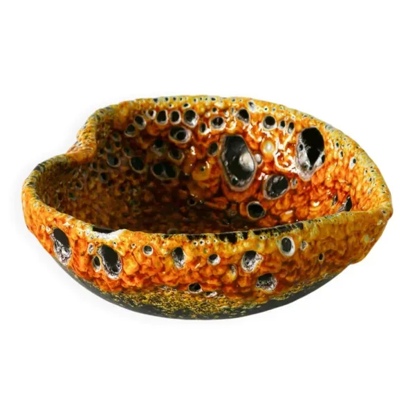 Vide-poche en Fat Lava, jaune, 1970 - 15 x 5,5 cm