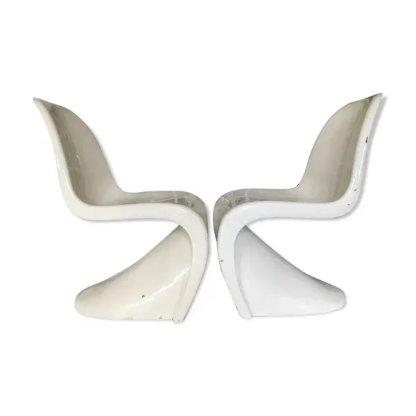 Paire de chaises S de Verner Panton en fibre de verre, série 1, 1967
