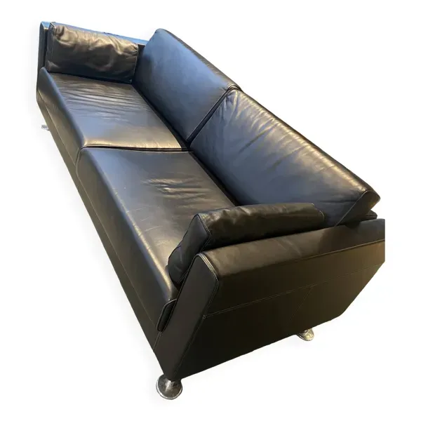 2 canapés Vitra Park de Jasper Morrison - En cuir noir