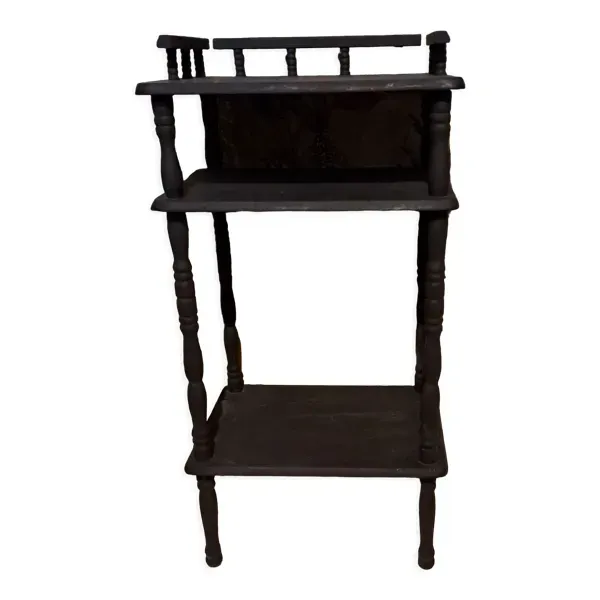 Console en bois coloris noir rénovée