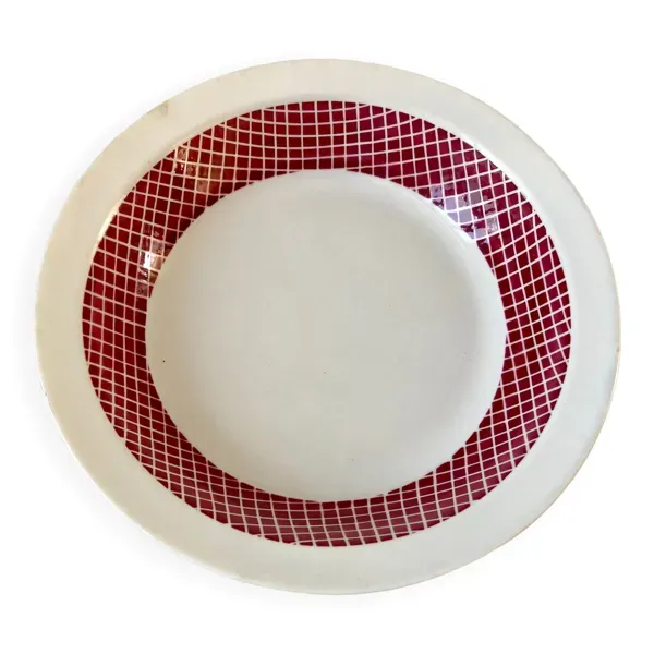 Plat creux badonviller à carreaux années 30