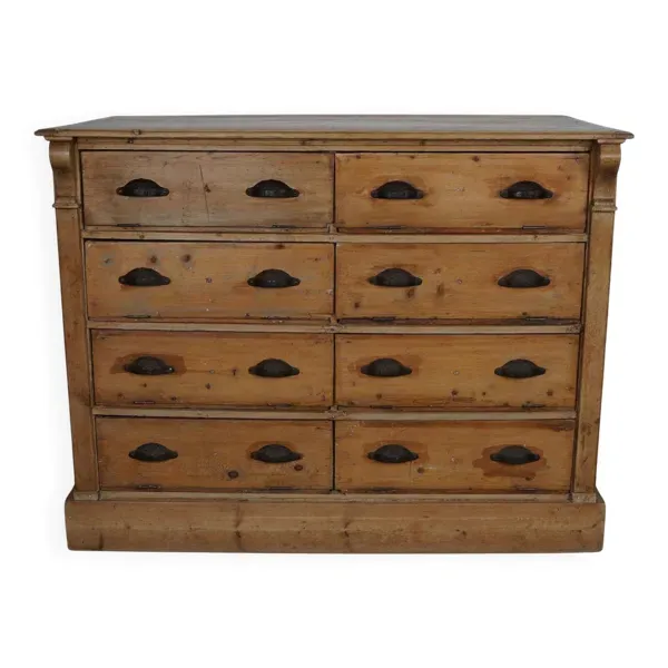 Meuble d'atelier ancien en pin allemand, début du XXe siècle