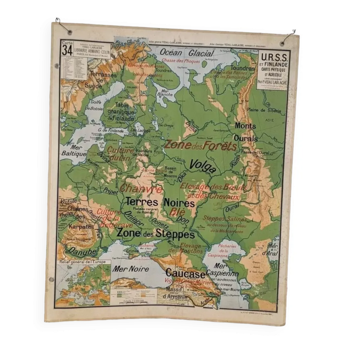 Carte scolaire vidal lablache - n°34 urss et finlande