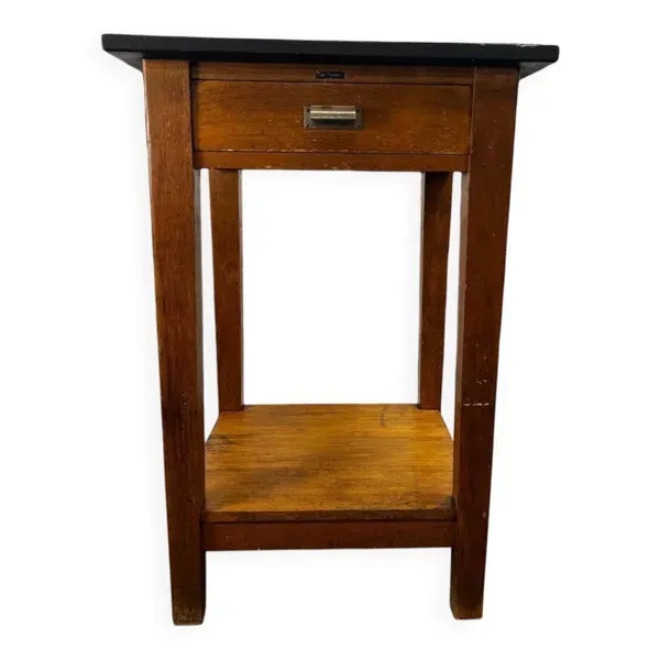 Table haute vintage en bois / table de bar / table d'appoint