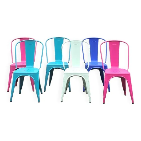 Suite de 6 chaises de jardin Tolix