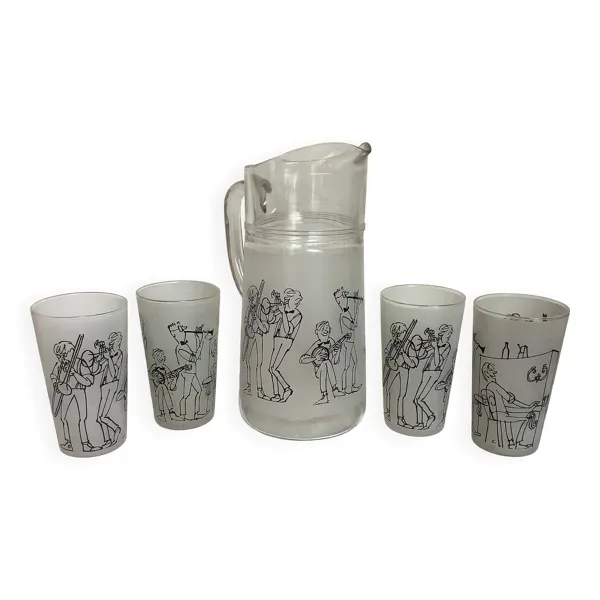 Service à orangeade les musiciens année 60